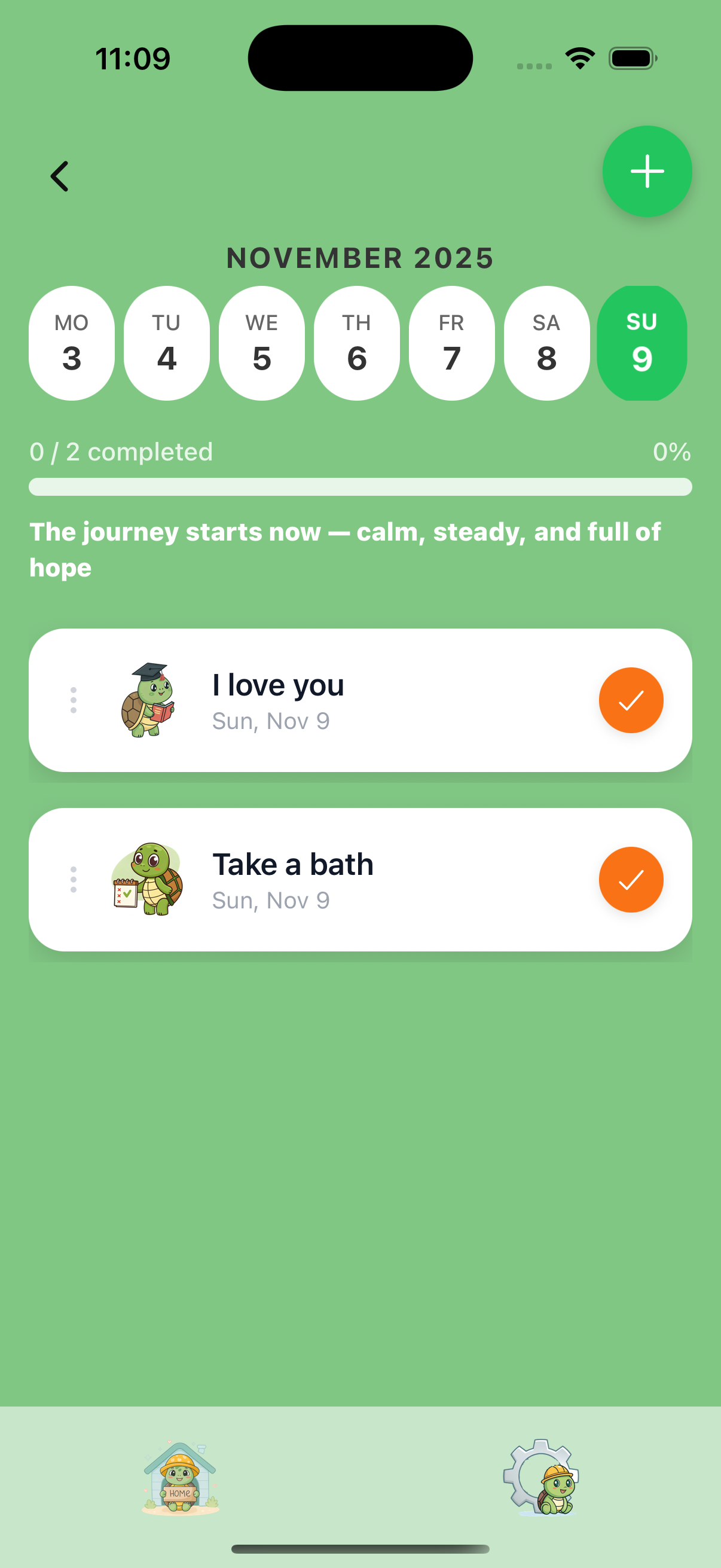 LittleProgress app screenshot showing the main screen